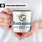 Konfirmation 2027 Tasse mit Taube, Geschenk für Konfirmand & – Schwarz [farbe:schwarz]