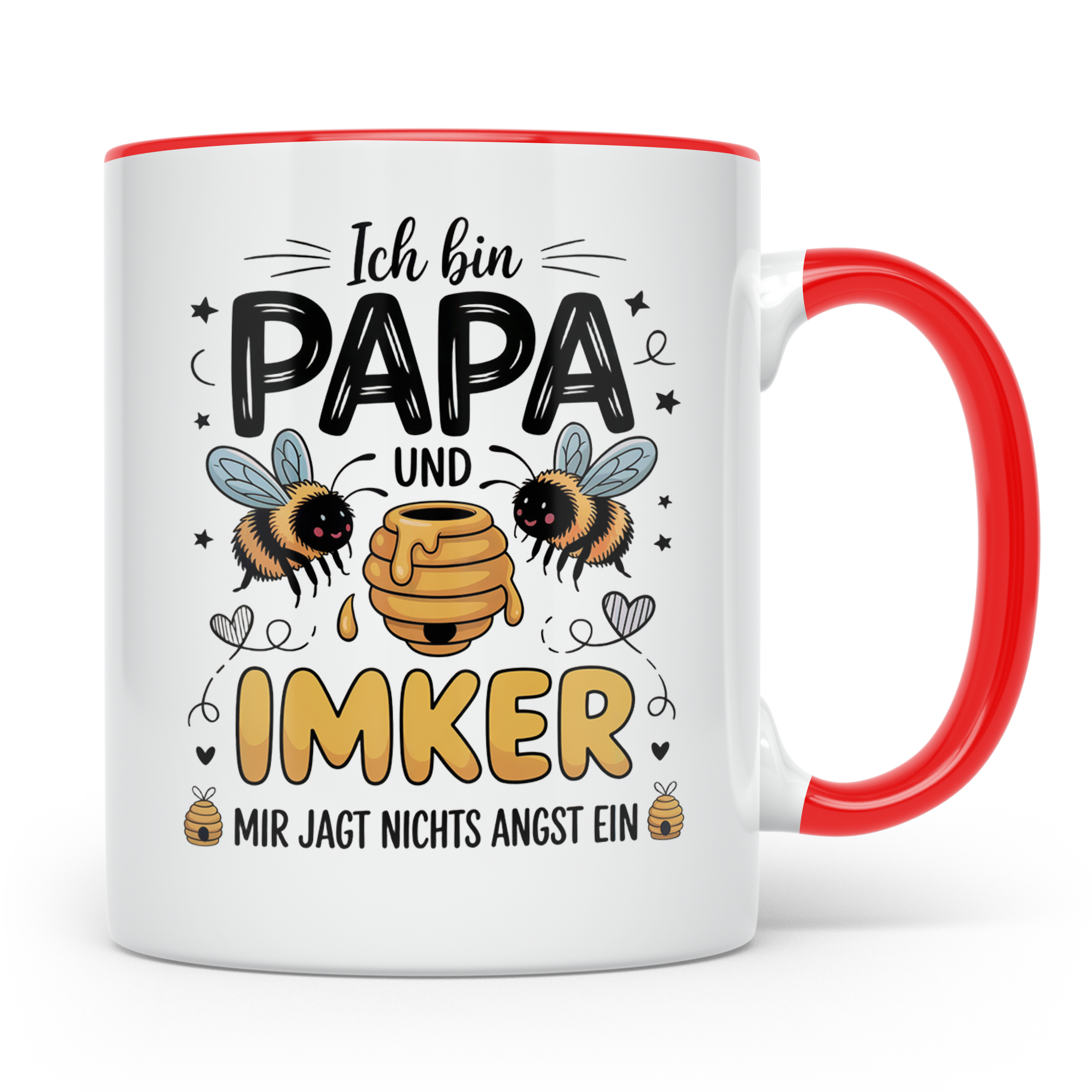 Papa Imker Tasse - Vatertag Imkergeschenke für Honigliebhabe – Rot [farbe:rot]