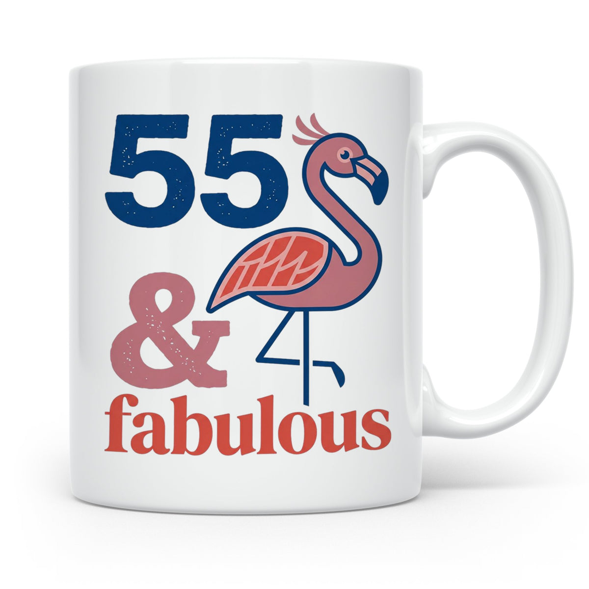 55. Geburtstag Tasse Flamingo, 55 & Fabulous Geschenk für Fr – Weiß [farbe:weiß]