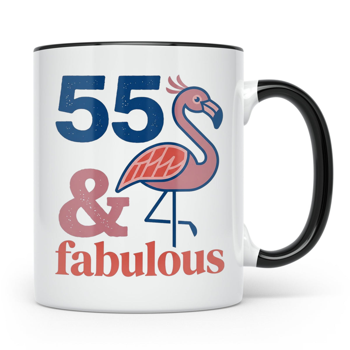 55. Geburtstag Tasse Flamingo, 55 & Fabulous Geschenk für Fr – Schwarz [farbe:schwarz]