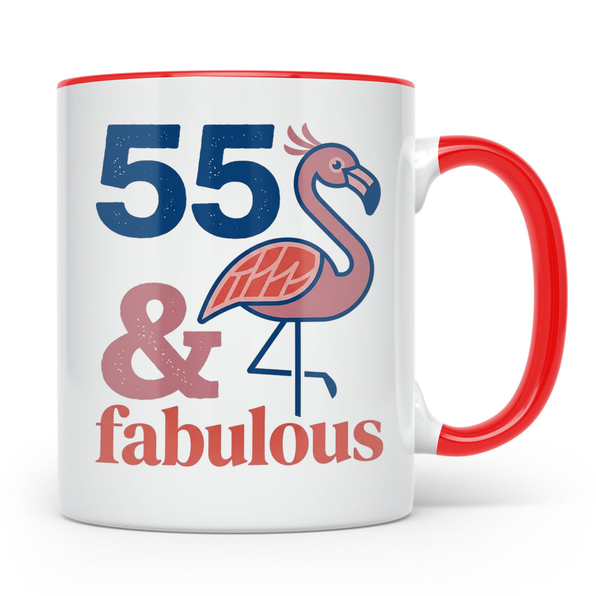 55. Geburtstag Tasse Flamingo, 55 & Fabulous Geschenk für Fr – Rot [farbe:rot]