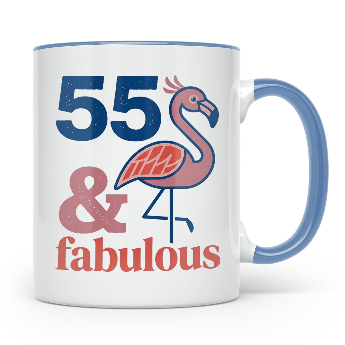 55. Geburtstag Tasse Flamingo, 55 & Fabulous Geschenk für Fr – Blau [farbe:blau]