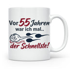 Tasse 55. Geburtstag Mann Geschenk lustig, Spruch "Vor 55 Ja – Weiß [farbe:weiß]