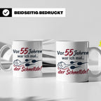 Tasse 55. Geburtstag Mann Geschenk lustig, Spruch "Vor 55 Ja – Weiß [farbe:weiß]