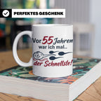 Tasse 55. Geburtstag Mann Geschenk lustig, Spruch "Vor 55 Ja – Weiß [farbe:weiß]