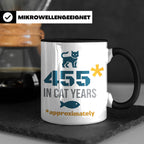 65. Geburtstag Tasse in Katzenjahren, lustiges Geschenk für  – Schwarz [farbe:schwarz]