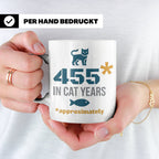 65. Geburtstag Tasse in Katzenjahren, lustiges Geschenk für  – Weiß [farbe:weiß]