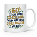60. Geburtstag Tasse Spruch 60 ist nicht so schlimm Geschenk – Weiß [farbe:weiß]
