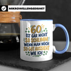 60. Geburtstag Tasse Spruch 60 ist nicht so schlimm Geschenk – Blau [farbe:blau]