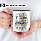 60. Geburtstag Tasse Spruch 60 ist nicht so schlimm Geschenk – Schwarz [farbe:schwarz]