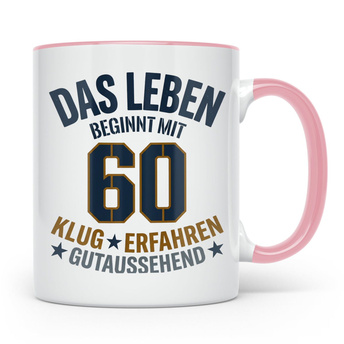 60. Geburtstag Tasse Das Leben beginnt mit 60 Geschenk für M – Rosa [farbe:rosa]