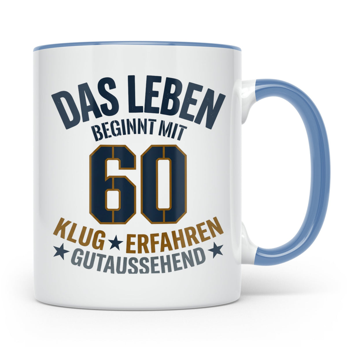 60. Geburtstag Tasse Das Leben beginnt mit 60 Geschenk für M – Blau [farbe:blau]