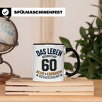 60. Geburtstag Tasse Das Leben beginnt mit 60 Geschenk für M – Schwarz [farbe:schwarz]
