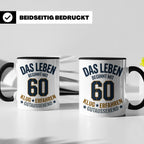 60. Geburtstag Tasse Das Leben beginnt mit 60 Geschenk für M – Schwarz [farbe:schwarz]