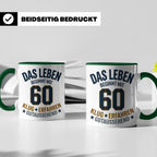 60. Geburtstag Tasse Das Leben beginnt mit 60 Geschenk für M – Grün [farbe:grün]