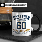60. Geburtstag Tasse Das Leben beginnt mit 60 Geschenk für M – Schwarz [farbe:schwarz]