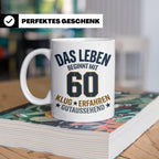 60. Geburtstag Tasse Das Leben beginnt mit 60 Geschenk für M – Weiß [farbe:weiß]