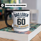 60. Geburtstag Tasse Das Leben beginnt mit 60 Geschenk für M – Schwarz [farbe:schwarz]