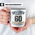 60. Geburtstag Tasse Das Leben beginnt mit 60 Geschenk für M – Schwarz [farbe:schwarz]
