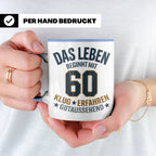60. Geburtstag Tasse Das Leben beginnt mit 60 Geschenk für M – Blau [farbe:blau]