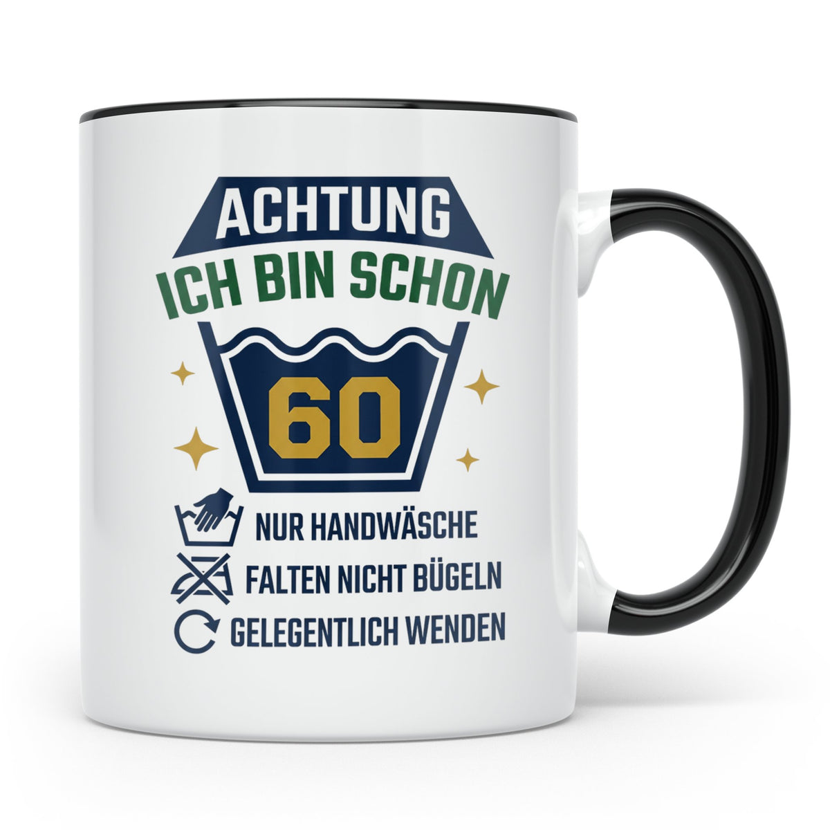 60. Geburtstag Tasse lustig mit Spruch, Geschenkidee für Man – Schwarz [farbe:schwarz]