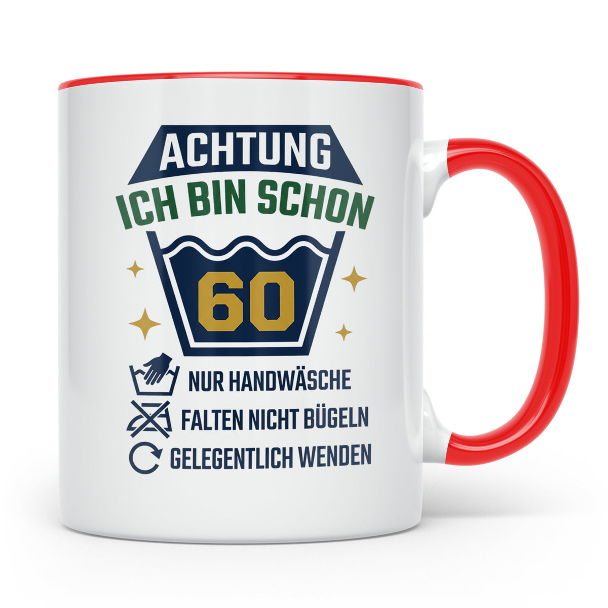 60. Geburtstag Tasse lustig mit Spruch, Geschenkidee für Man – Rot [farbe:rot]