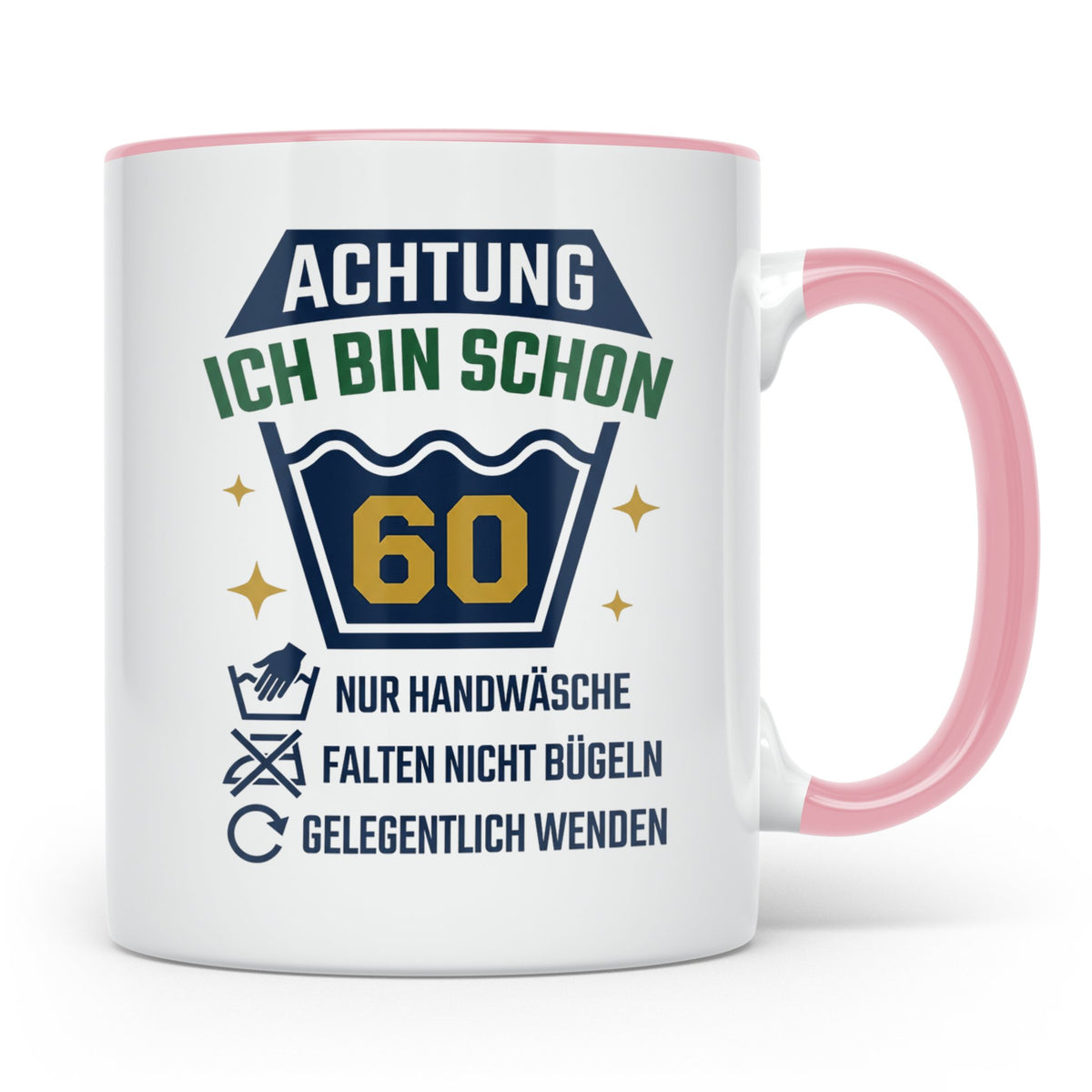 60. Geburtstag Tasse lustig mit Spruch, Geschenkidee für Man – Rosa [farbe:rosa]