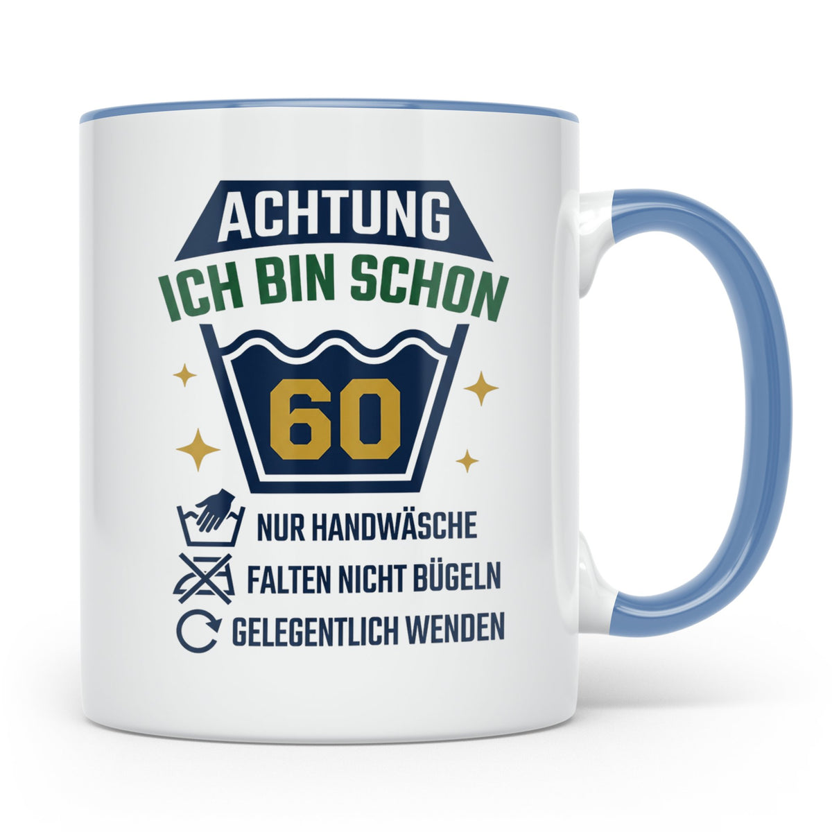 60. Geburtstag Tasse lustig mit Spruch, Geschenkidee für Man – Blau [farbe:blau]