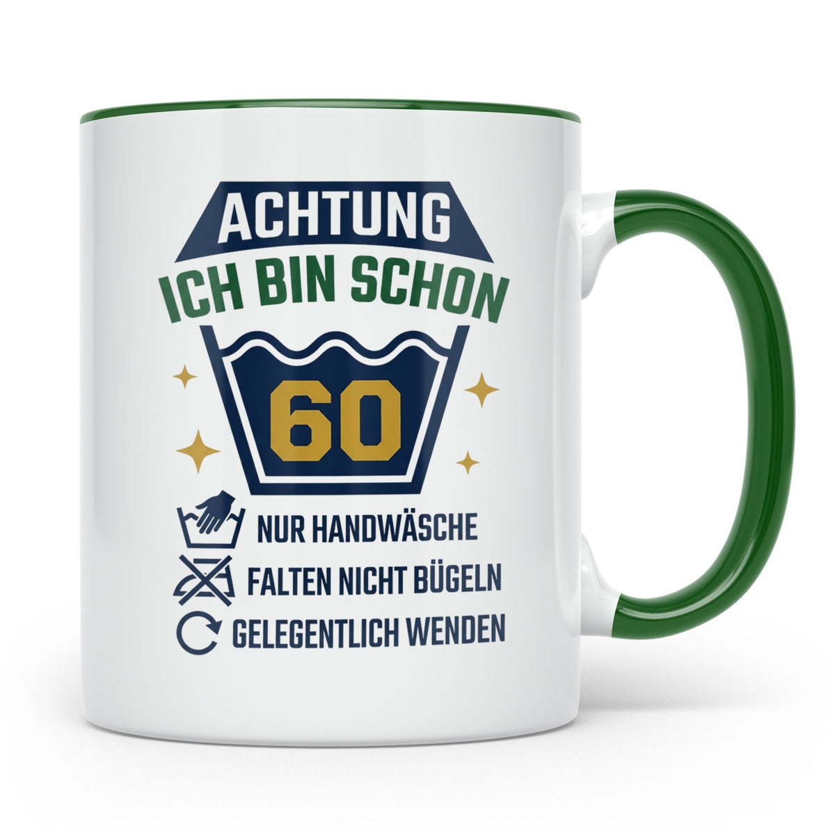 60. Geburtstag Tasse lustig mit Spruch, Geschenkidee für Man – Grün [farbe:grün]