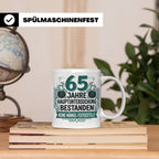 65. Geburtstag Tasse Mann lustig, Hauptuntersuchung bestande – Weiß [farbe:weiß]