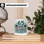 65. Geburtstag Tasse Mann lustig, Hauptuntersuchung bestande – Rosa [farbe:rosa]