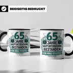 65. Geburtstag Tasse Mann lustig, Hauptuntersuchung bestande – Schwarz [farbe:schwarz]