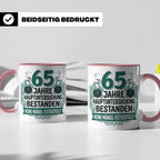 65. Geburtstag Tasse Mann lustig, Hauptuntersuchung bestande – Rosa [farbe:rosa]