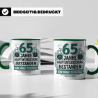 65. Geburtstag Tasse Mann lustig, Hauptuntersuchung bestande – Grün [farbe:grün]