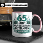 65. Geburtstag Tasse Mann lustig, Hauptuntersuchung bestande – Rosa [farbe:rosa]