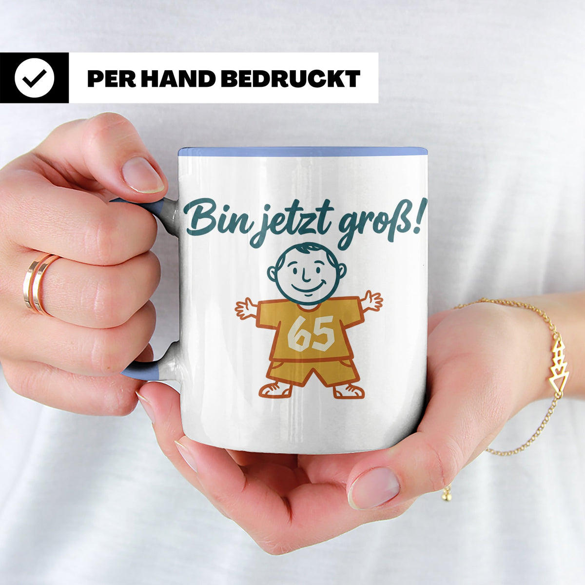 65. Geburtstag Tasse für Mann | Lustiger Spruch Bin jetzt gr – Blau [farbe:blau]