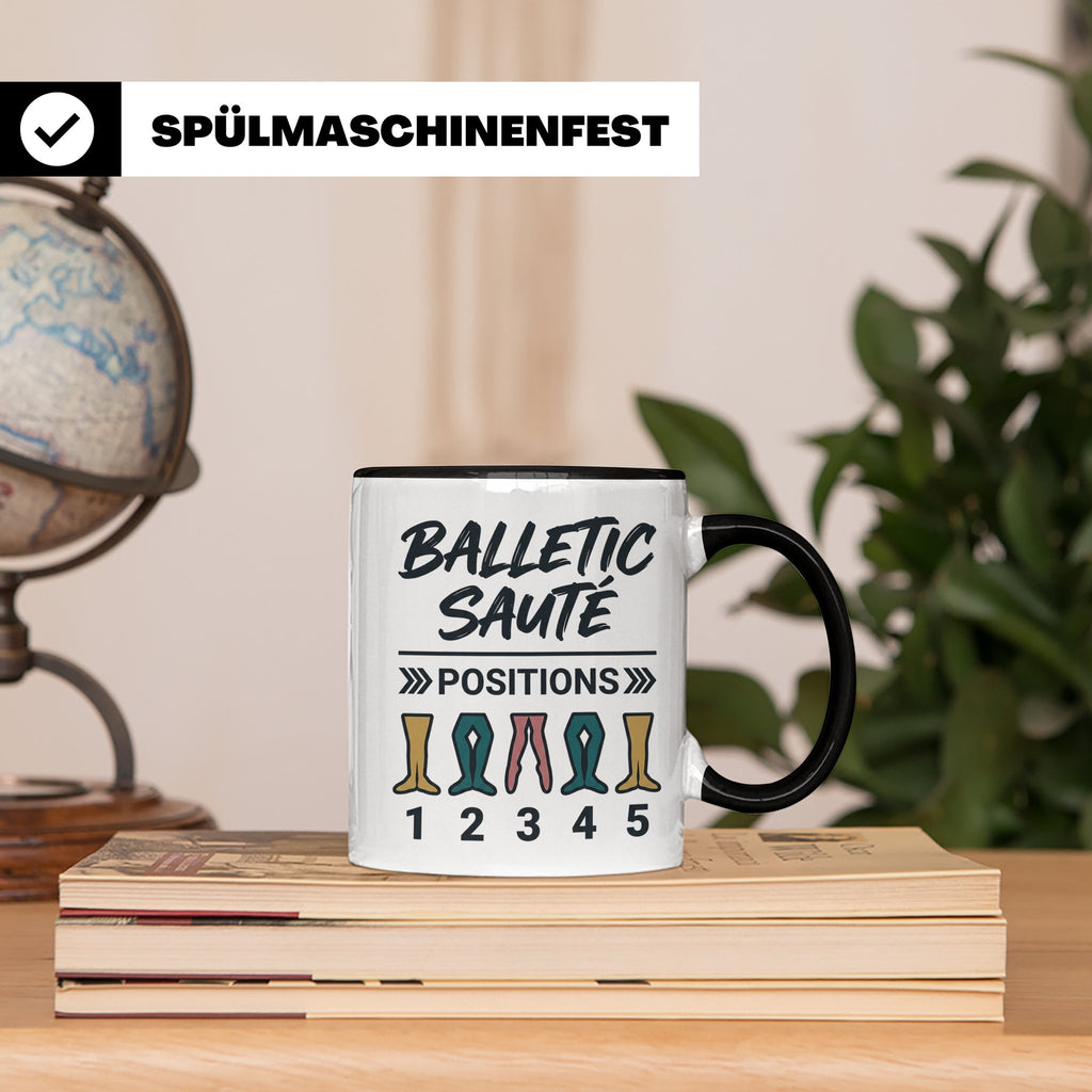 Ballett Tasse mit 5 Positionen | Lustiges Balletic Sauté Des – Schwarz [farbe:schwarz]