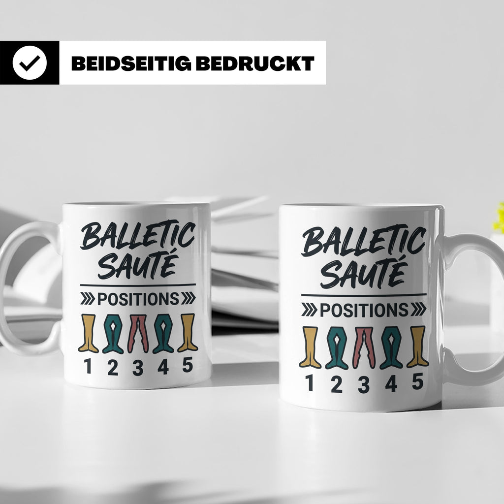 Ballett Tasse mit 5 Positionen | Lustiges Balletic Sauté Des – Weiß [farbe:weiß]