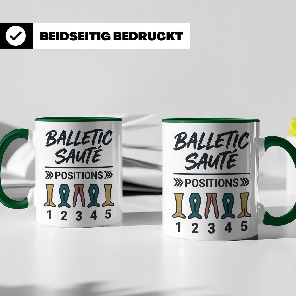 Ballett Tasse mit 5 Positionen | Lustiges Balletic Sauté Des – Grün [farbe:grün]