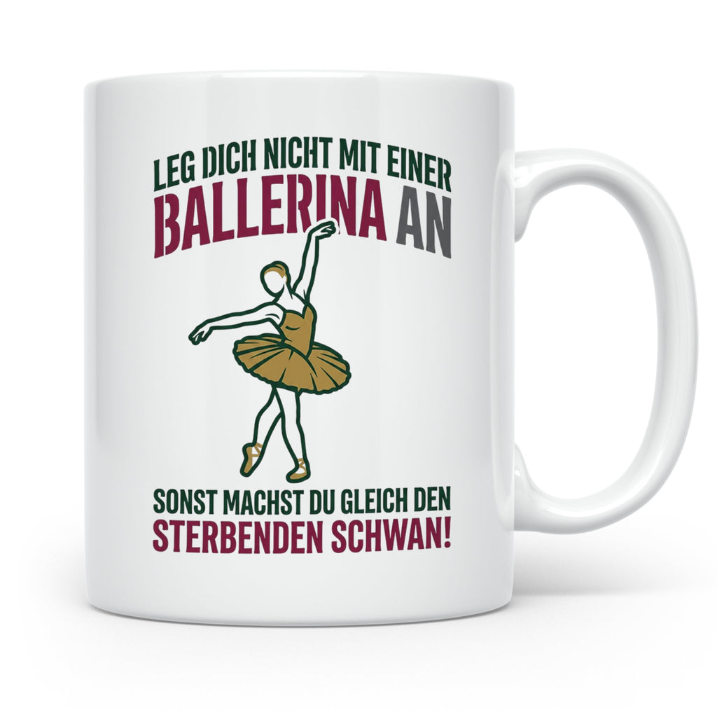 Ballerina Tasse Sterbender Schwan lustiger Spruch für Tänzer – Weiß [farbe:weiß]