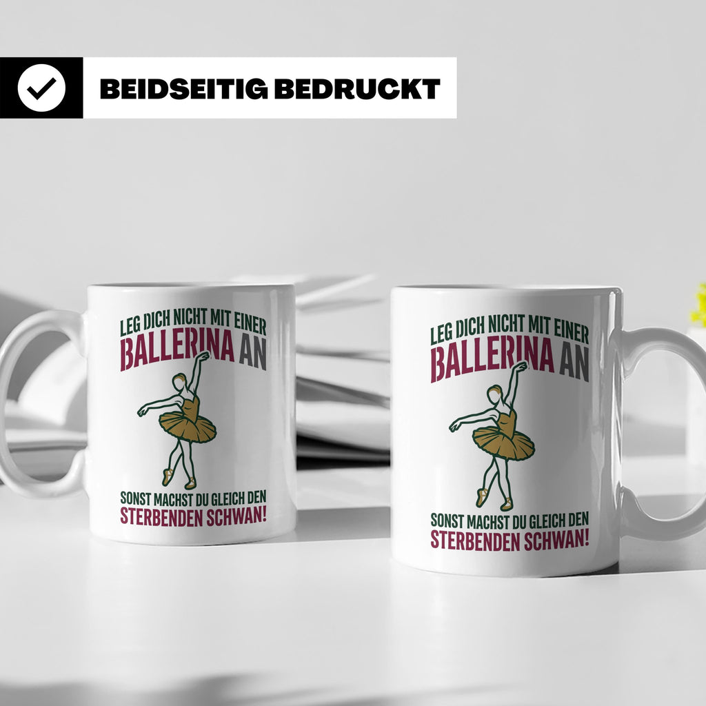 Ballerina Tasse Sterbender Schwan lustiger Spruch für Tänzer – Weiß [farbe:weiß]