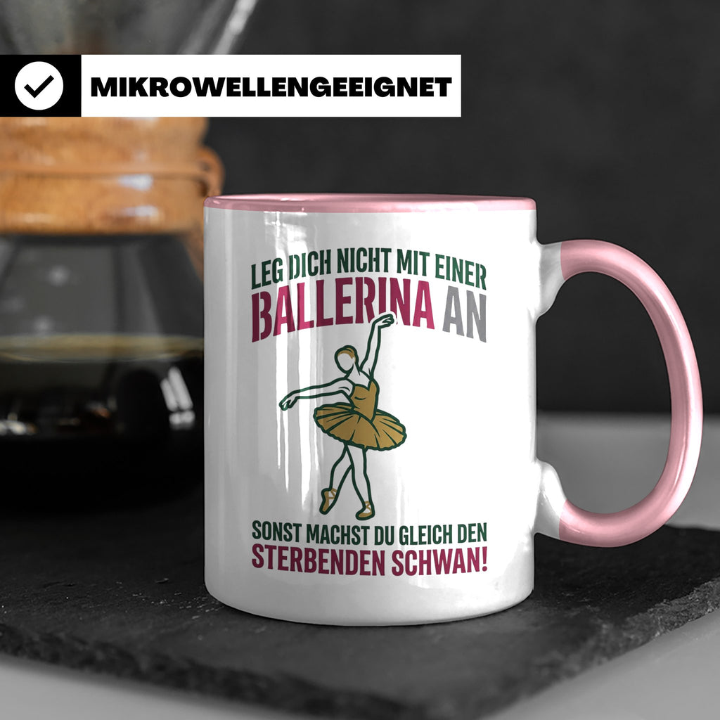 Ballerina Tasse Sterbender Schwan lustiger Spruch für Tänzer – Rosa [farbe:rosa]