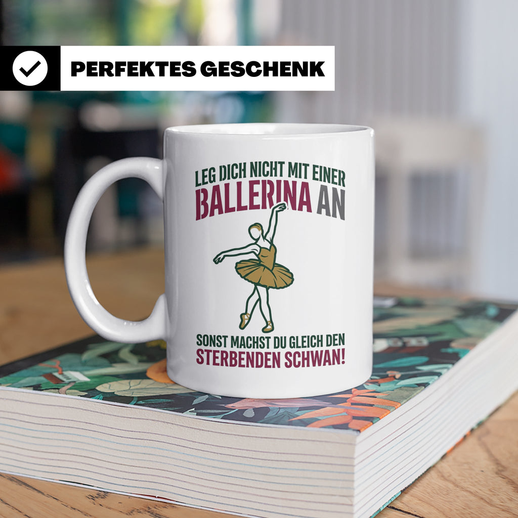 Ballerina Tasse Sterbender Schwan lustiger Spruch für Tänzer – Weiß [farbe:weiß]
