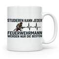 Feuerwehrmann Tasse mit Spruch Nur die Besten | Geschenk für – Weiß [farbe:weiß]