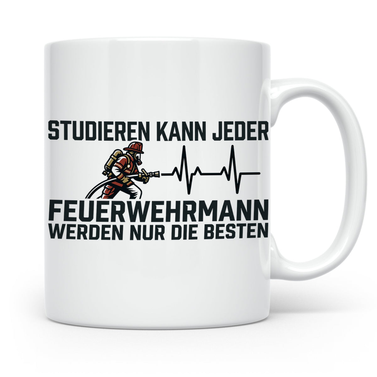 Feuerwehrmann Tasse mit Spruch Nur die Besten | Geschenk für – Weiß [farbe:weiß]