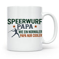 Speerwurf Papa Tasse | Geschenk für Speerwerfer Vater | Leic – Weiß [farbe:weiß]