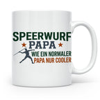 Speerwurf Papa Tasse | Geschenk für Speerwerfer Vater | Leic – Weiß [farbe:weiß]