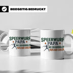 Speerwurf Papa Tasse | Geschenk für Speerwerfer Vater | Leic – Weiß [farbe:weiß]