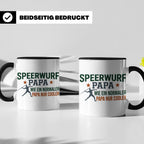 Speerwurf Papa Tasse | Geschenk für Speerwerfer Vater | Leic – Schwarz [farbe:schwarz]
