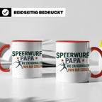 Speerwurf Papa Tasse | Geschenk für Speerwerfer Vater | Leic – Rot [farbe:rot]